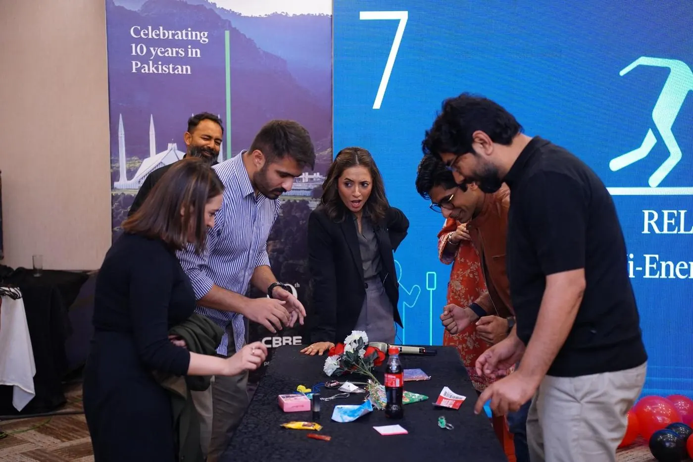 A CBRE team mid-activity at one of Sarah Mashhood's sessions