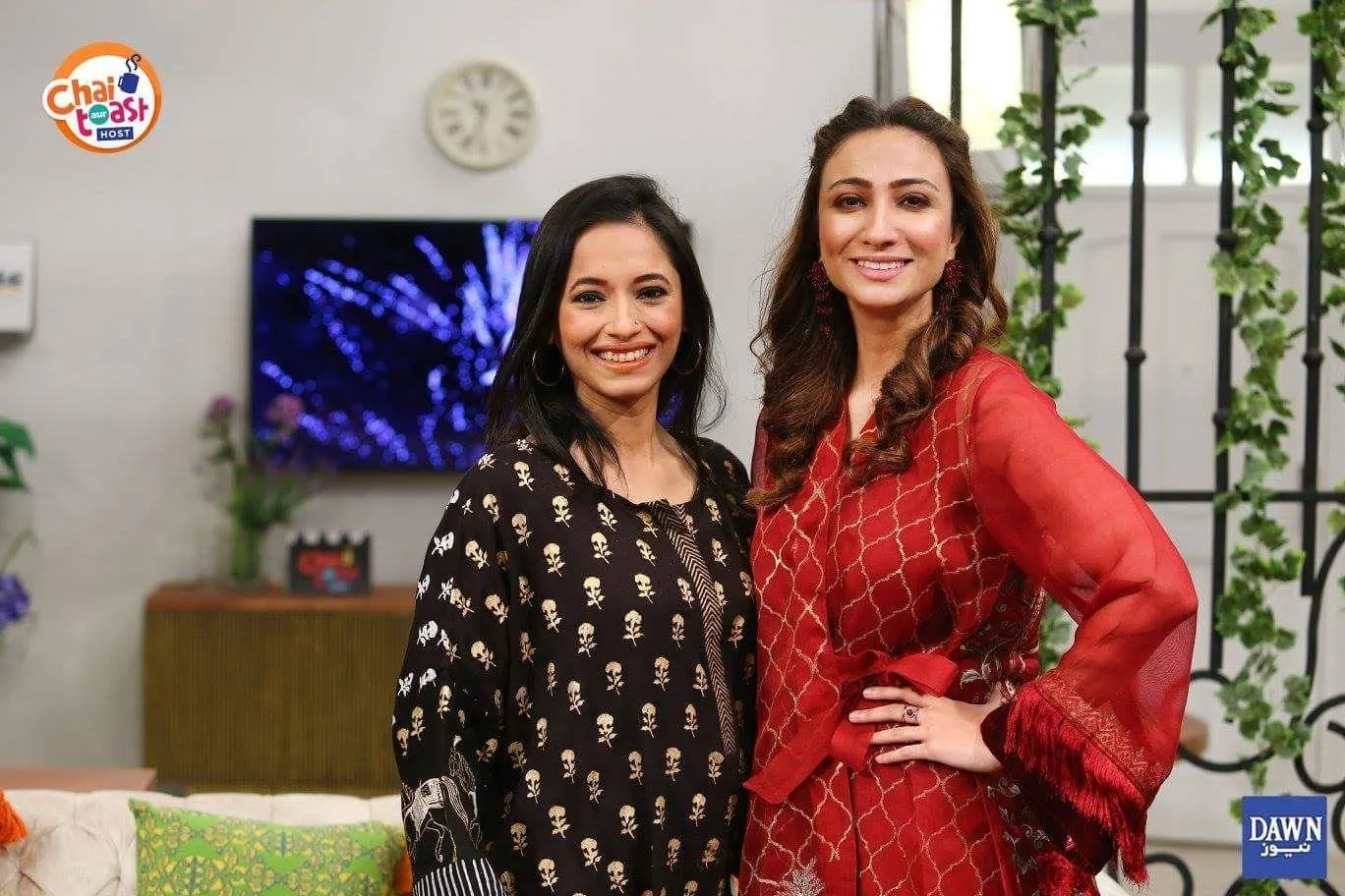 Sarah Mashhood as a guest on Chai, Toast Aur Host, Dawn News